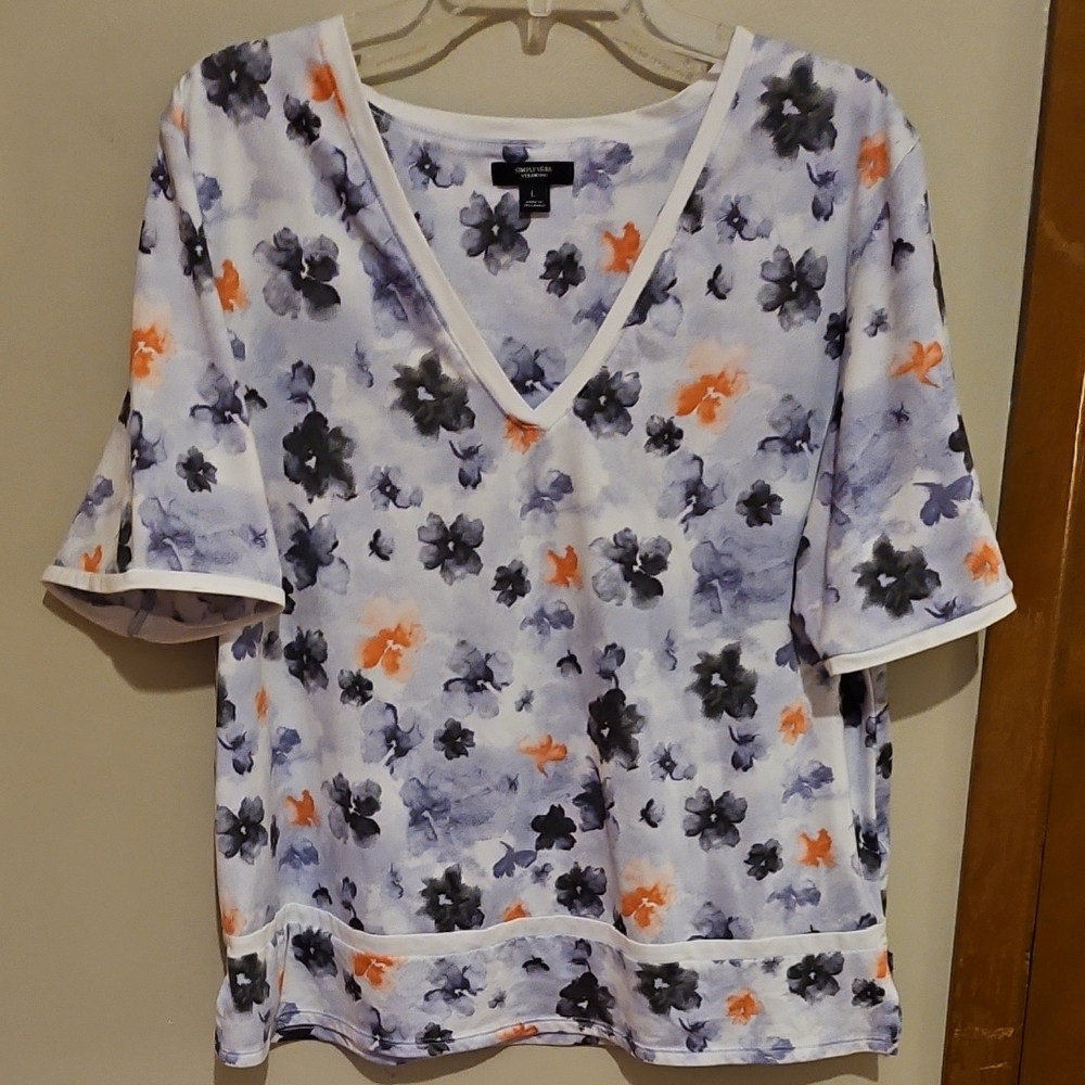 Simply Vera Wang Floral V-Neck Women's Top